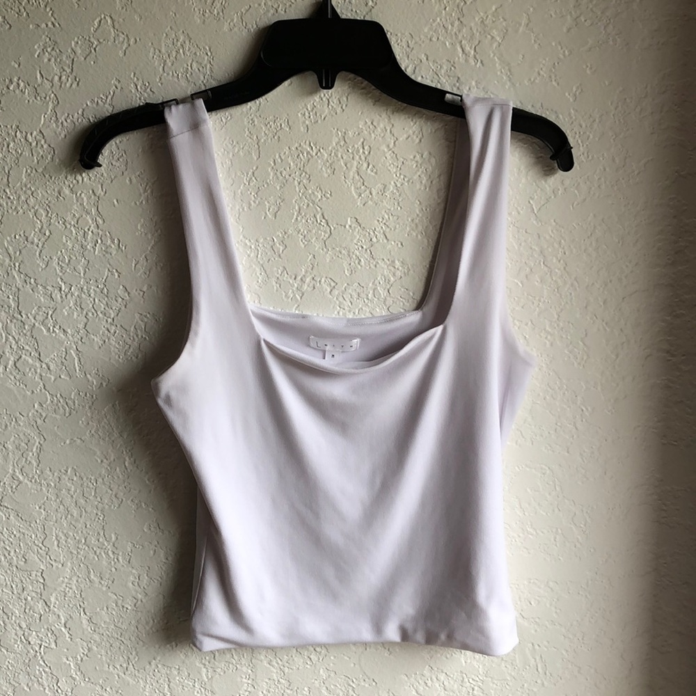 Stretch square neck crop top